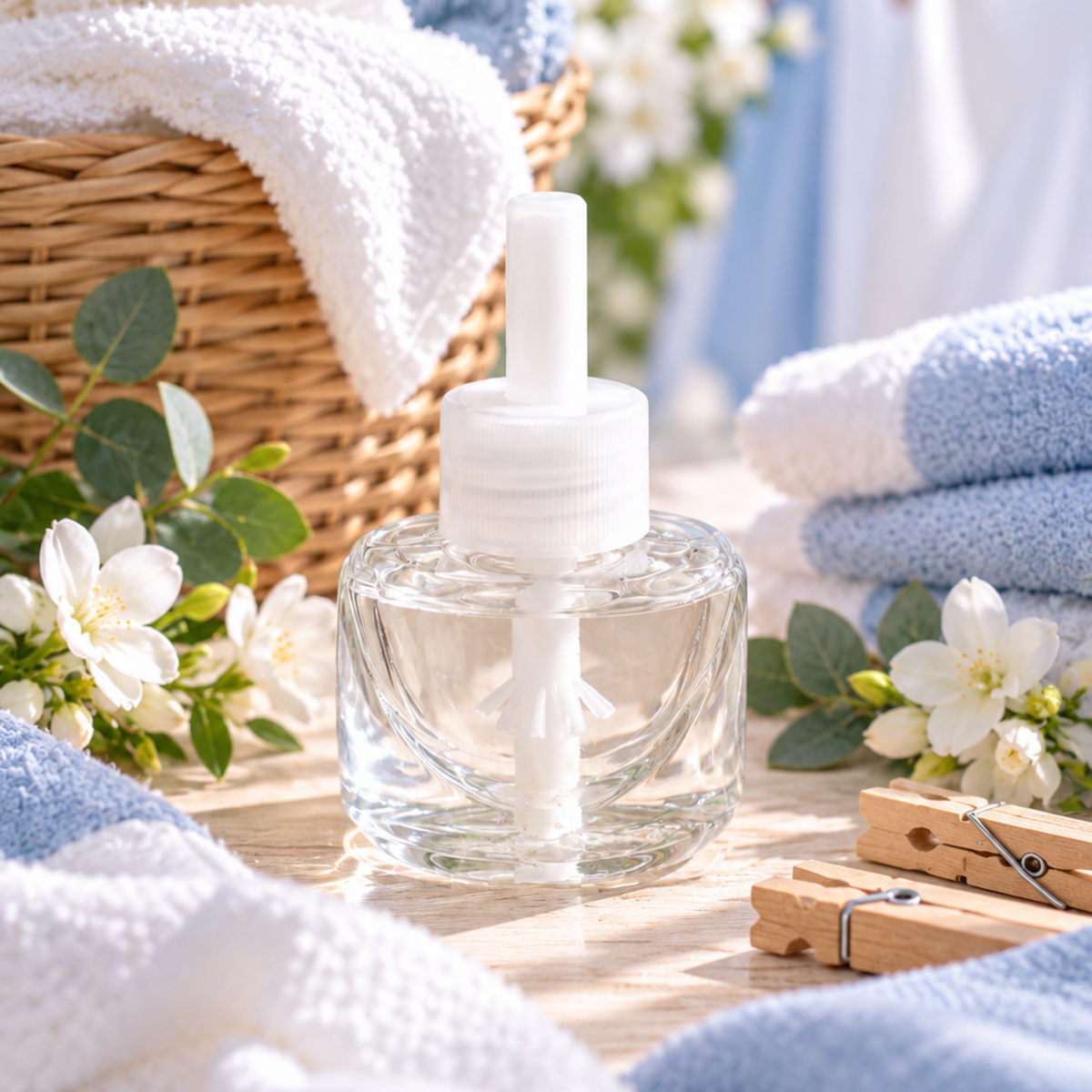 Clean Linen plug-in diffuser refill with a crisp, freshly washed linen fragrance by Miss Jules Melts & Crafts.