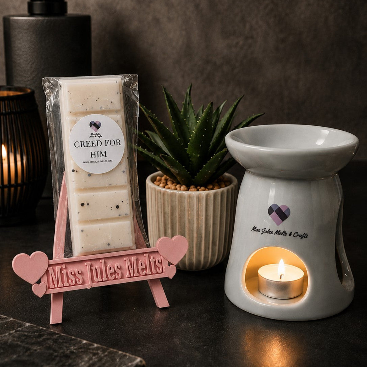 Creed for Him-inspired scented wax melt snap bar from Miss Jules Melts & Crafts.