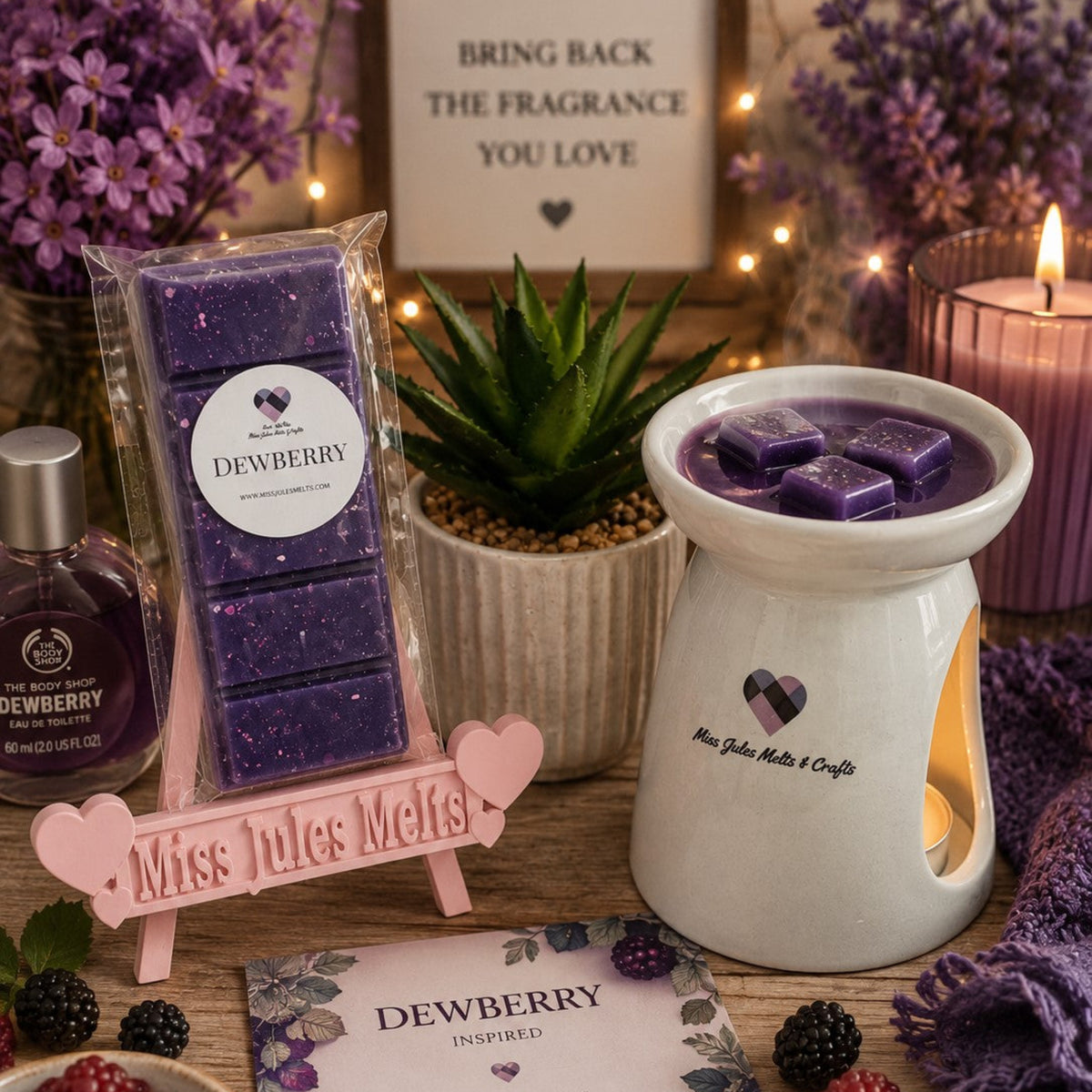 Dewberry scented wax melts by Miss Jules Melts & Crafts with a sweet, juicy and refreshing berry fragrance
