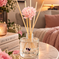 100ml floral-inspired reed diffuser with decorative floral reeds by Miss Jules Melts & Crafts.