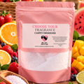 Fruit-inspired carpet freshener powder refill in a 300g pouch, available in a choice of fruity fragrances.