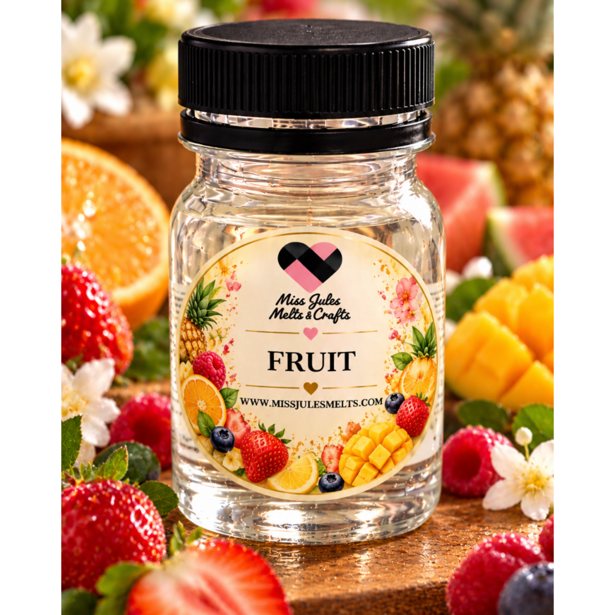 Fruity fragrance oil for reed diffusers and compatible electric aroma burners.