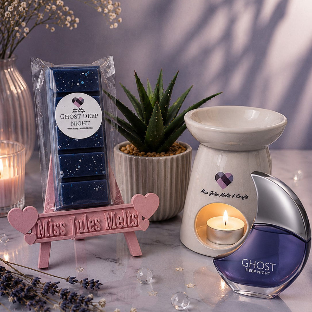 Ghost Deep Night-inspired wax melt snap bar from Miss Jules Melts & Crafts.