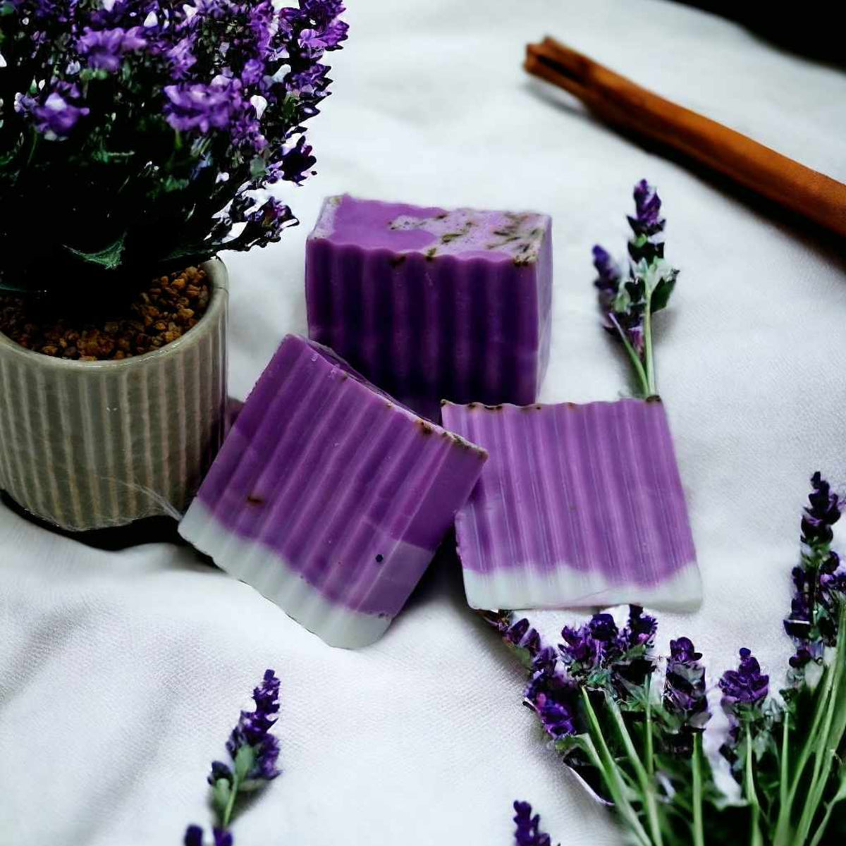 Hand-blended lavender soap by Miss Jules Melts & Crafts with a beautiful floral lavender fragrance.