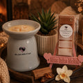 Sandalwood Vanilla scented wax melts by Miss Jules Melts & Crafts with a warm woody and creamy vanilla fragrance