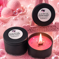 Snow Fairie scented wooden wick crackle candle in a 4oz tin by Miss Jules Melts & Crafts.
