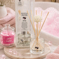 100ml Snow Fairie reed diffuser with decorative floral reeds by Miss Jules Melts & Crafts.