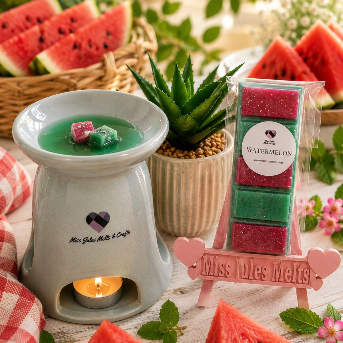 Watermelon Wax Melts by Miss Jules Melts & Crafts – sweet, juicy and refreshing fruity summer fragrance.